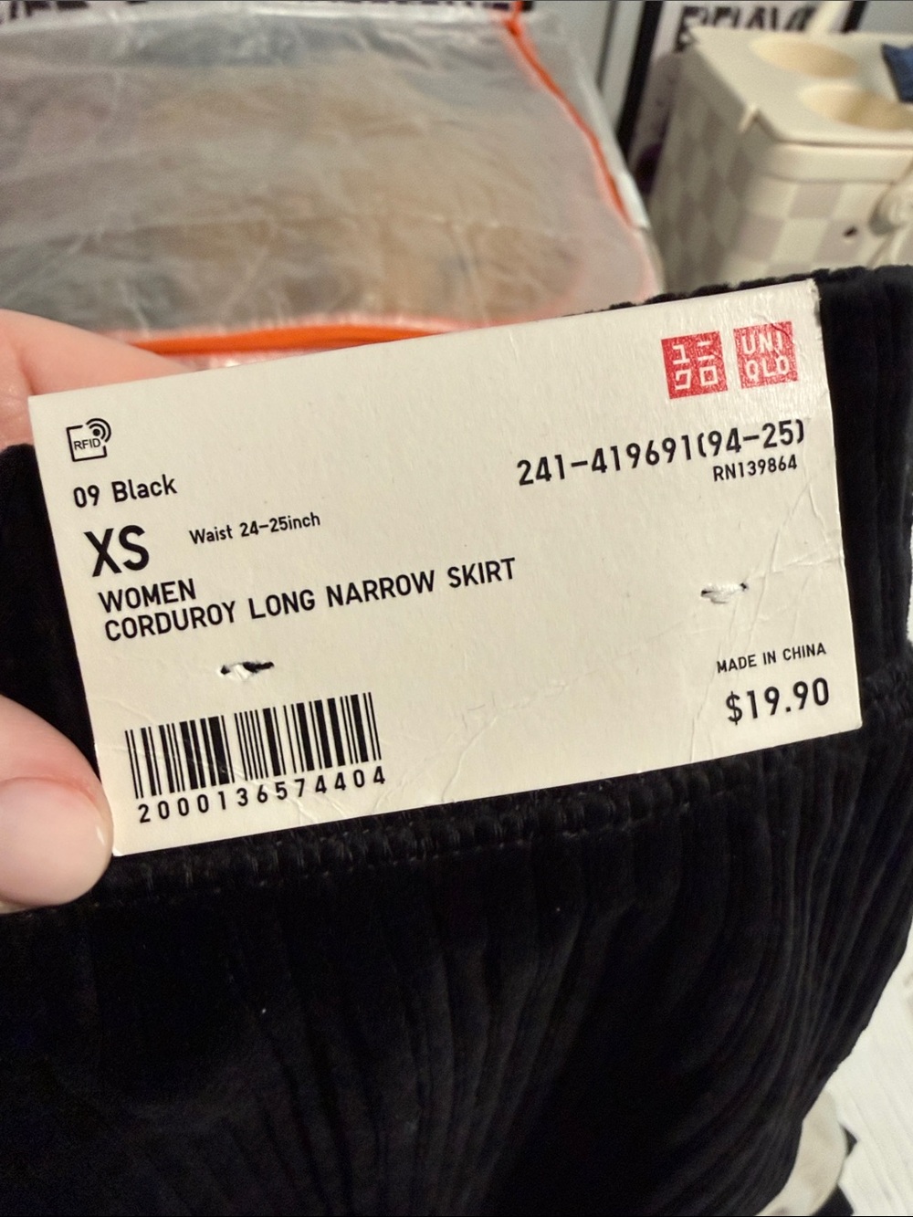 Uniqlo Black Corduroy Midi Skirt - Picture 3 of 3